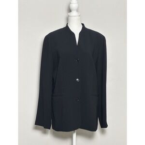 Talbots Women's Suit Jacket  Black Jacket with Rounded‎ Collar Size (12)